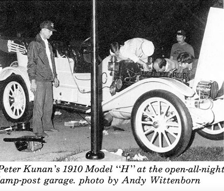 Peter Kunan with the car at the 1986 Franklin Trek in Cazenovia, New York.